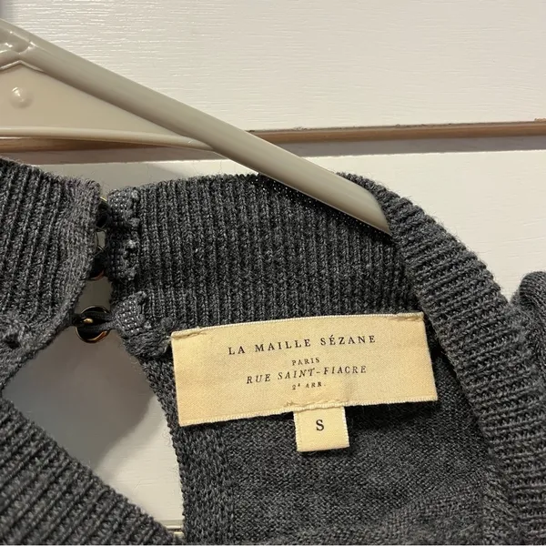 Sézane 100% Merino Wool Grey Sweater Jumper - Image 4