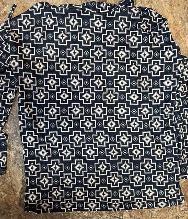 Crazy Train Western Aztec Print Hooded Top Size S - Image 2
