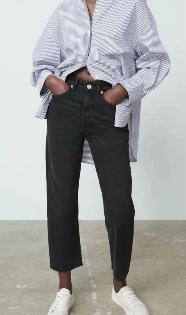 ZARA High-Rise Straight Leg Jeans - Image 3
