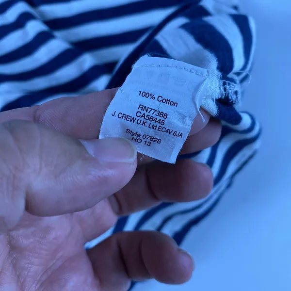 Madewell Shirt Womens XS Navy Blue White Striped Long Sleeve‎ Cotton Casual Top - Image 6