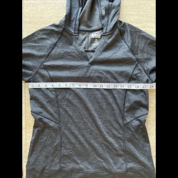 REI Athletic Pullover‎ Polyester Hoodie Women's Medium Gray - Image 3