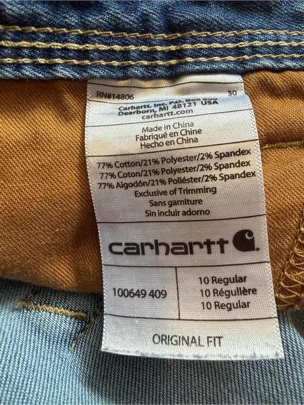Carhartt Jeans Womens 10 Blue Stretch Denim Original Fit - Image 4