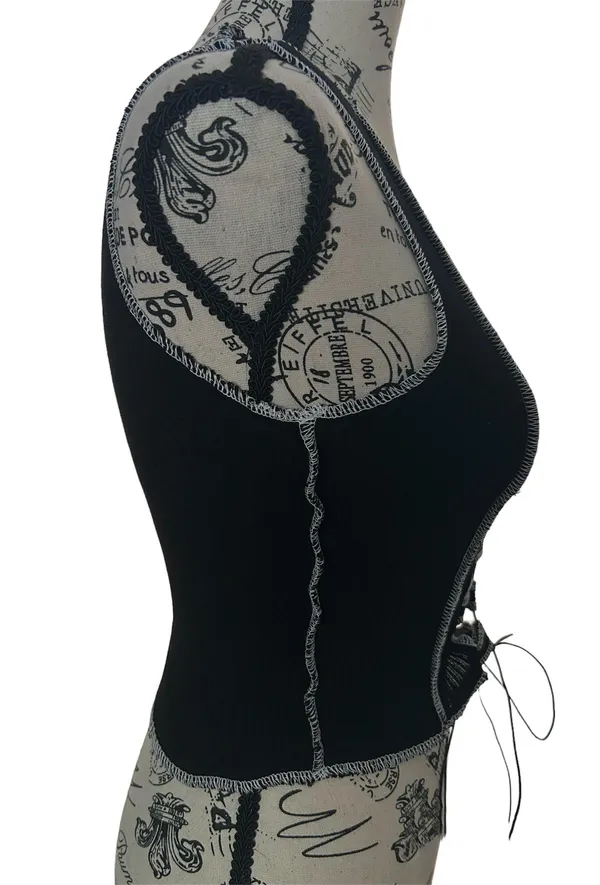 Brand New Black Peekaboo Top Size L - Image 4