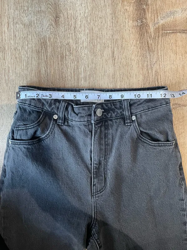Rolla’s Original High Rise Straight Jeans Washed Black Denim Size 27 Aussie 9 - Image 4
