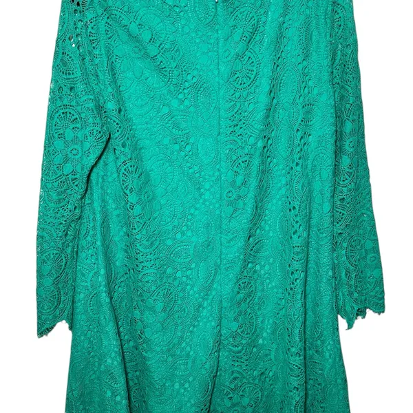 Lilly Pulitzer Green Medallion Lace Long‎ Sleeve Shift Dress Womens Large L - Image 2