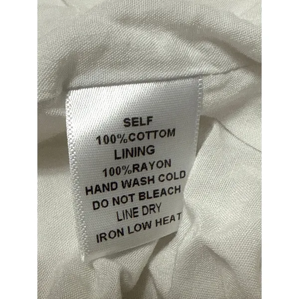 Molly Green White Collared Short Sleeve Tiered Mini Flare Shirt A-Line Dress M - Image 5