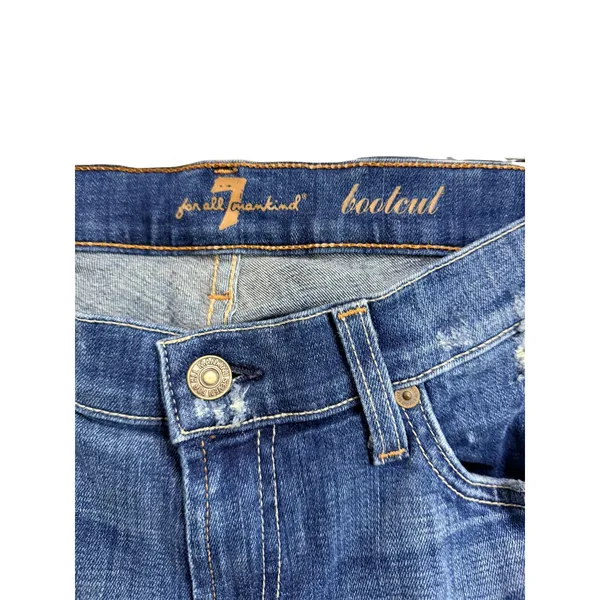 Y2K Aesthetic 7 For All Mankind Bootcut Jeans Blue Denim Size 28 - Image 3