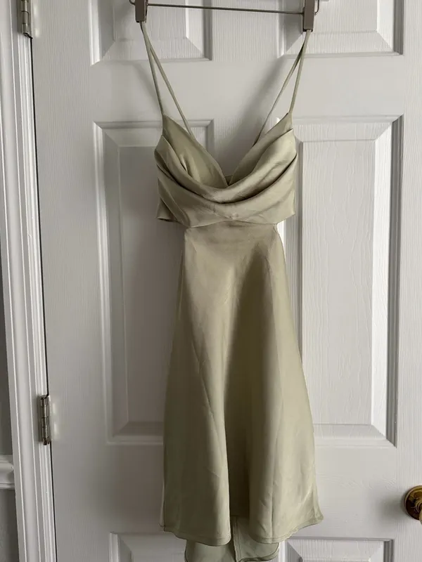 Princess Polly Sage Satin Cutout Mini Dress - Image 2