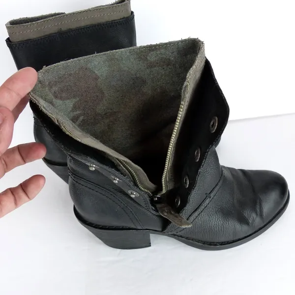 Luxury Rebel Beck Military Boots Women 38.5 8.5US Black Leather Moto Sleaze Rock - Image 13