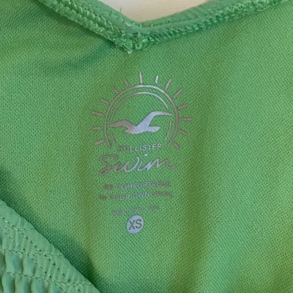 Hollister Sage Green Textured Triangle‎ Wrap Bikini Set S Top XS Cheeky Bottoms - Image 10
