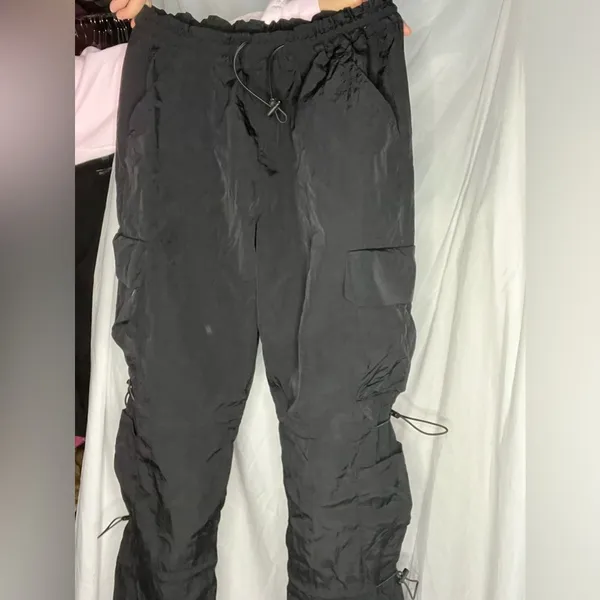 Like New The Chloe Nylon parachute pants by Garage size small in black, sold out - Image 4