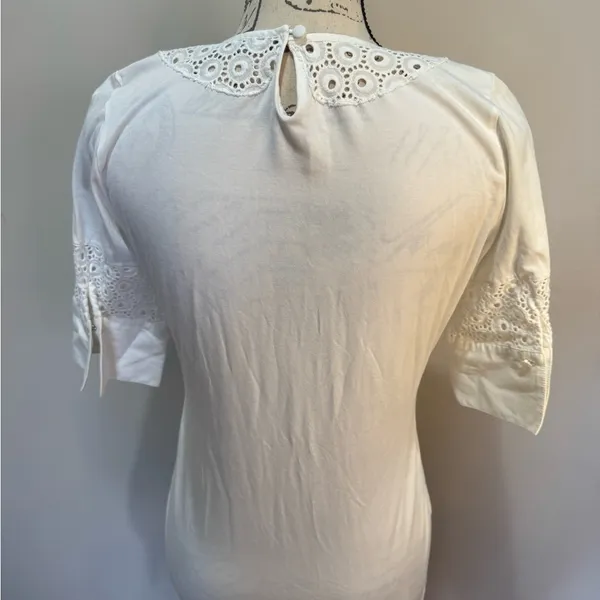 ANNE FONTAINE White Cotton Eyelet Leoncia Top Sz 40 (6-8)‎ - Image 4