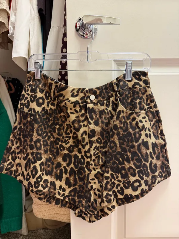 Commence Leopard Print Cotton Shorts - Image 2