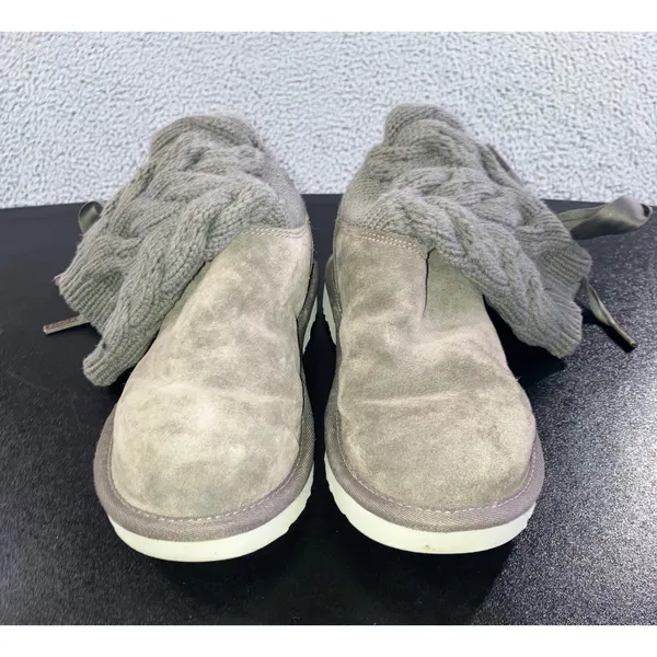 UGG Kiandra Boots Women 7 Willow Ribbon Suede Cable Knit Wool Lined‎ Pull On - Image 6