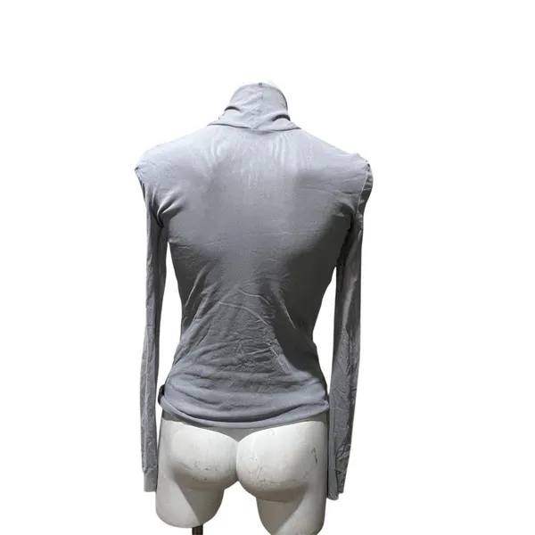Intimately Free People Top Womens M Gray Sheer Mesh Turtleneck Long Sleeve - Image 5