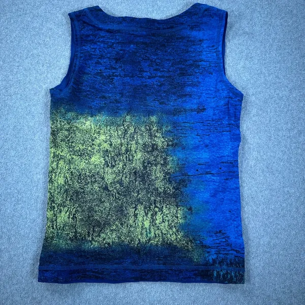 Chicos Colorful Tank Top Women's 1/Medium Blue Green Slightly Sheer - Image 6