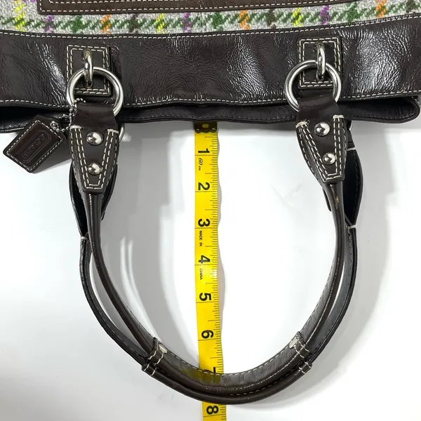 Coach Penelope Tattersall Colorful Plaid Wool Shoulder Bag Purse - Image 15