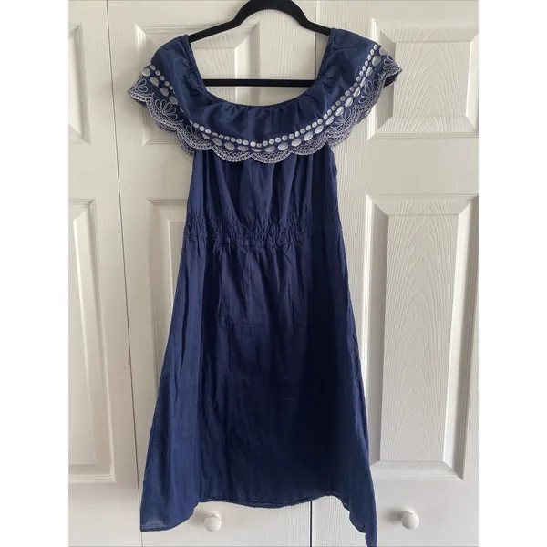 Calypso St Barth Target Dress Womens Size S Blue Cotton Vacation Travel Cruise - Image 4