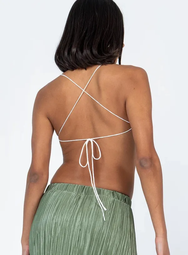 Princess Polly White Backless Tie Top - Image 5