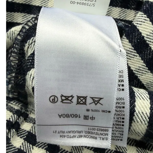 Gap x DOEN Gingham Denim Mini Shift Dress Navy Blue White Size 0 NWOT - Image 9