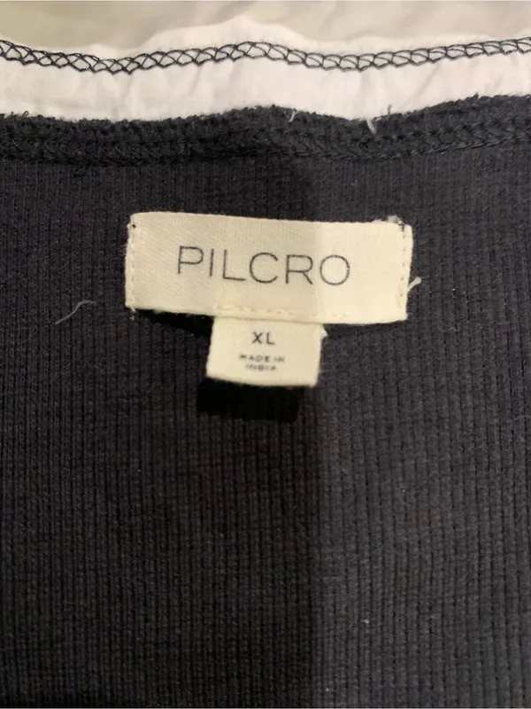 Pilcro Black V-Neck Bodysuit with White Faux-Collar XL NWOT - Image 10