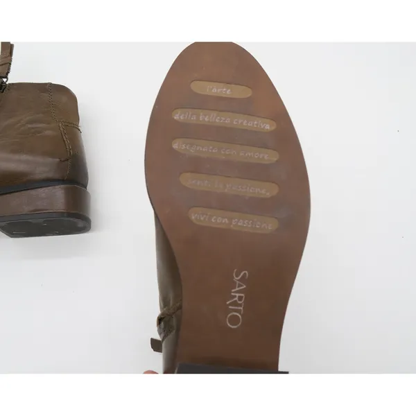 Sarto by Franco Sarto A-Nemi Olive Brown‎ Leather Ankle Boots Women 10M - Image 4