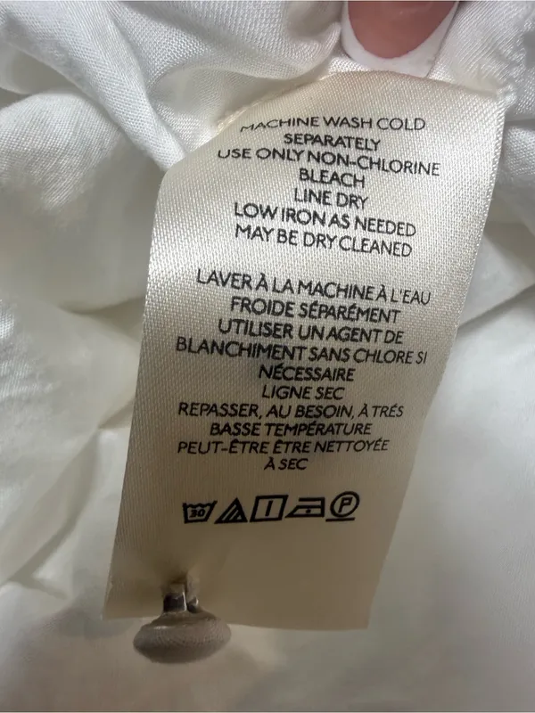 Maeve by Anthropologie White Cotton Bubble Hem Cropped Peasant Blouse Size Small - Image 7