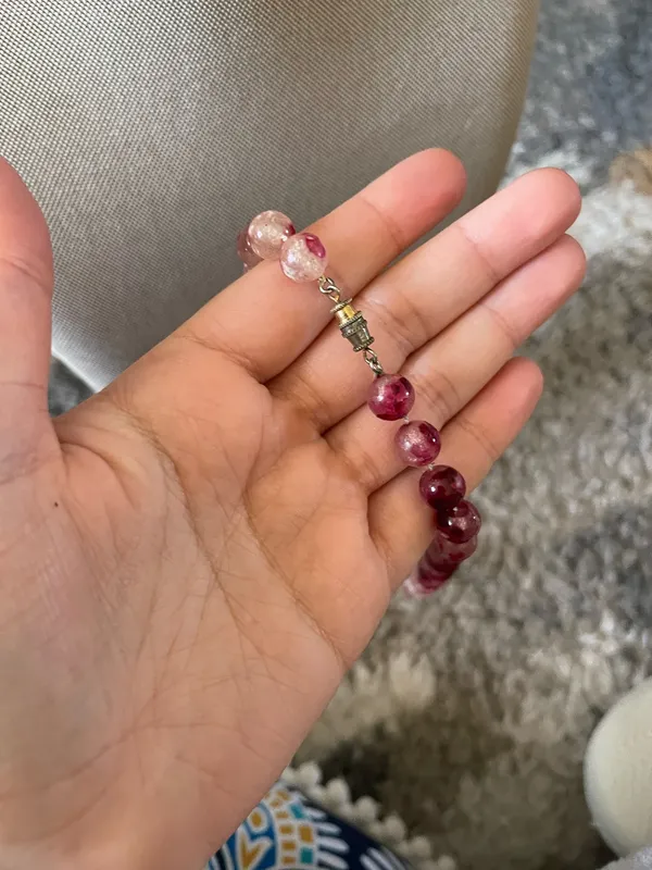Elegant bead necklace Pink - Image 3