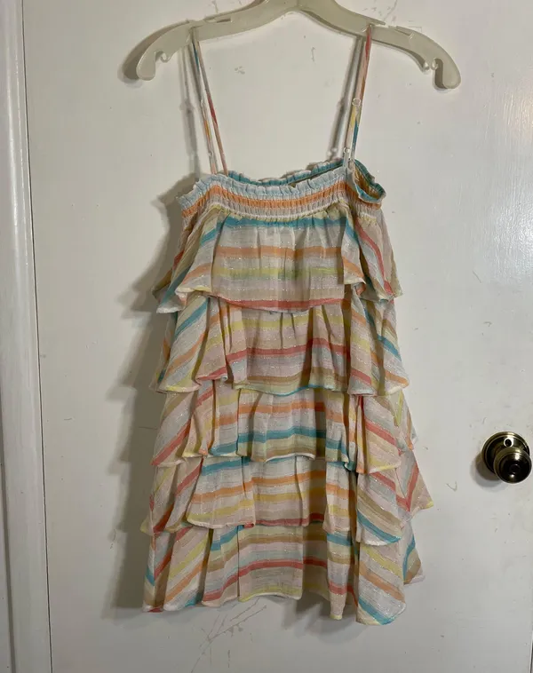 Lovers + Friends Tiered Ruffle Striped Mini Dress - Image 16