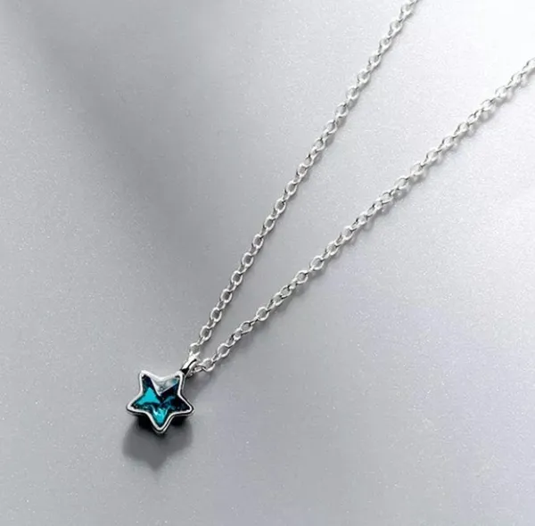 Blue Star/Shooting Star Necklaces Silver - Image 3