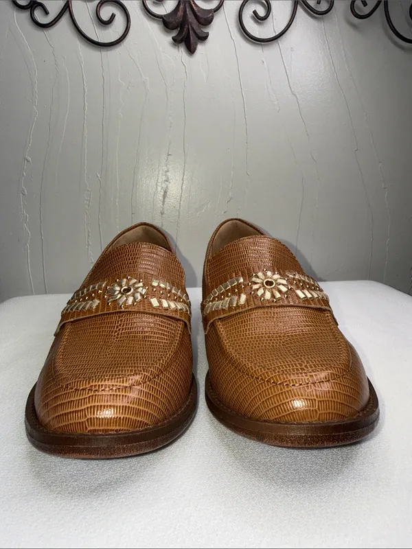 Brioso Frisco Lizard-Embossed Leather Loafers - Image 5