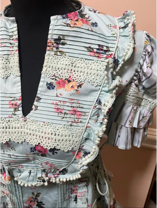 HEMANT & NANDITA Ruffle Blouse - Image 3