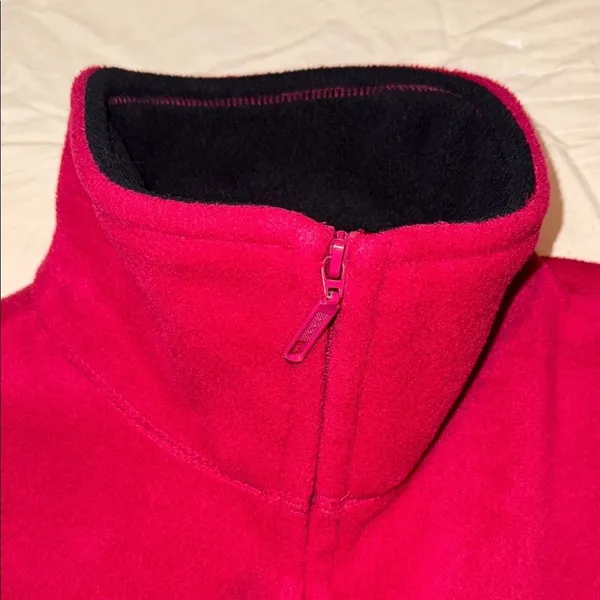 Women's Classic Red Fleece Utility Jacket Size M - Image 7