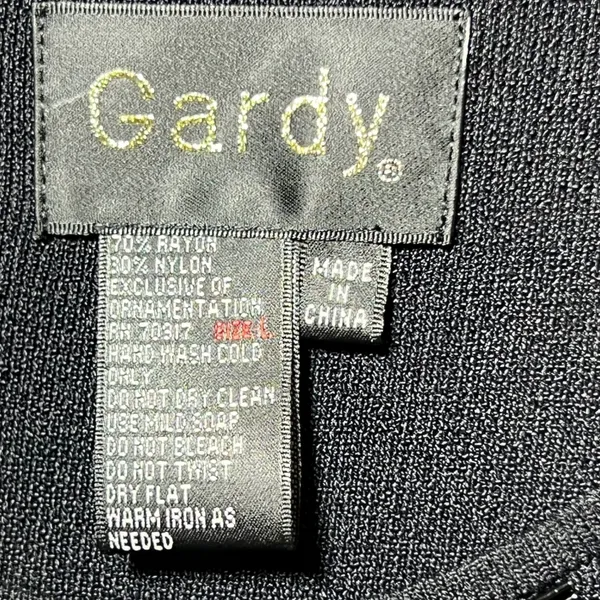 Gardy Black Beaded Scoop Neck Knit Tank Top Shell Sleeveless Stretch Size‎ L - Image 3