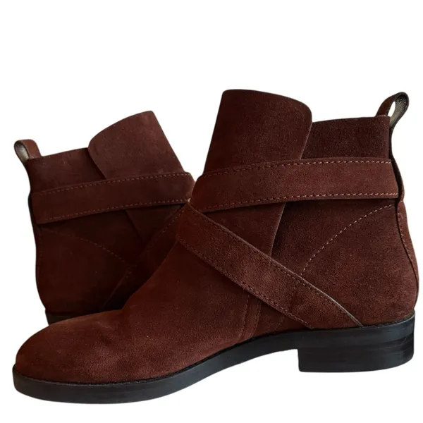 See by Chloé Lyna Suede Ankle Boots Brown Gold Buckle Women’s Size 40.5(US 10.5) - Image 7
