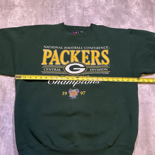 Vintage 1996 Green Bay Packers Super Bowl Champions 97’ Heavyweight Cotton Crewneck Sweatshirt - Image 7