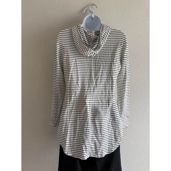 Daily Ritual Women's Supersoft Terry Long-Sleeve Hoodie Pullover White/Black XS‎ - Image 6
