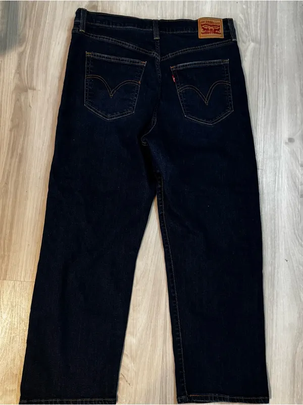 Levi’s women’s ribcage straight ankle jeans distressed dark wash plus size 32 - Image 5