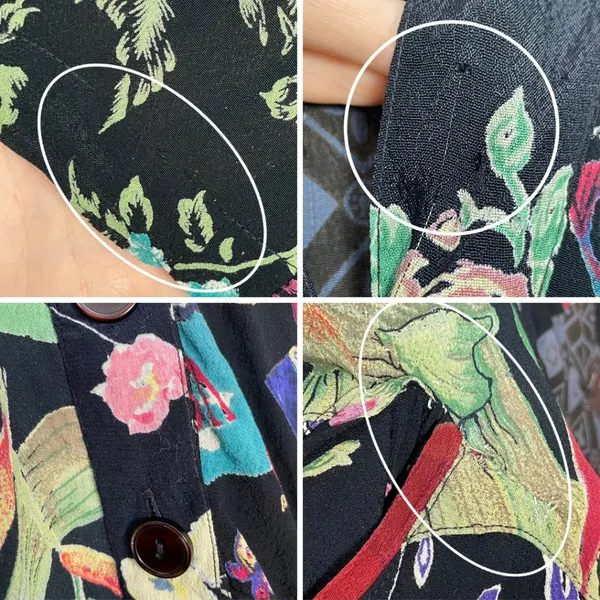 Vintage‎ Patchwork Top Nomads of the Desert Black Art-To-Wear FLAWS Size Large - Image 9