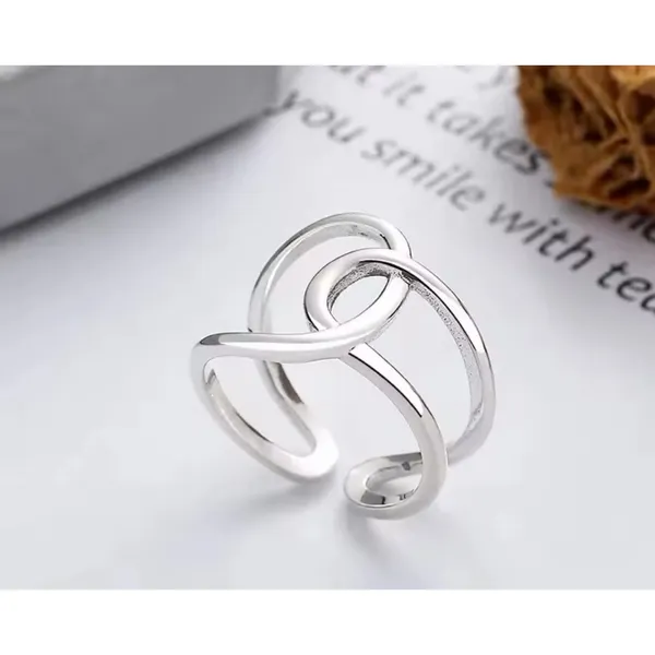 NEW Knot‎ Ring, 925 Sterling Silver Adjustable - Image 9