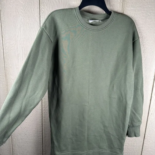 Cozy Earth Tunic Crewneck Sweatshirt Womens Small Olive Green Modal CEW0168 - Image 2