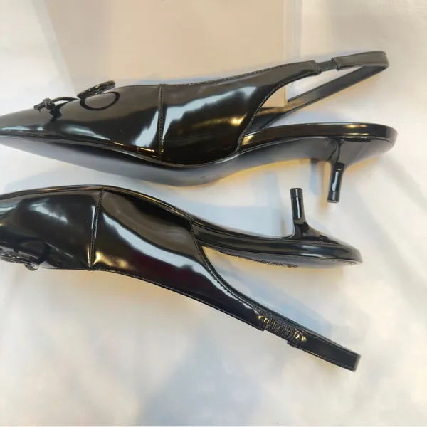 Nine West Evaa Pointy Toe Kitten Heel Pumps Faux Patent Leather Size 6.5- new! - Image 11