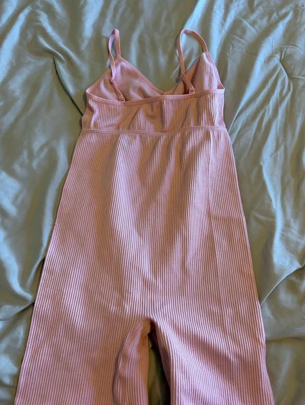 Pink One Piece Workout Outfit - Image 2