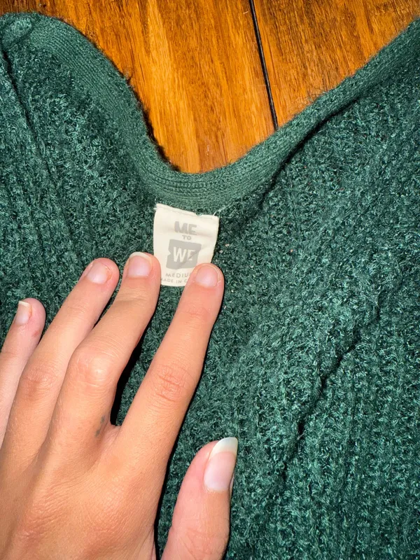 PacSun Green Cropped Sweater - Image 3
