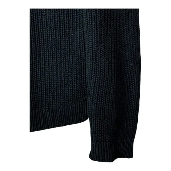 Oak + Fort Sweater Women XS Washed Black Ribbed Knit Cotton Crew‎ Neck Pullover - Image 5