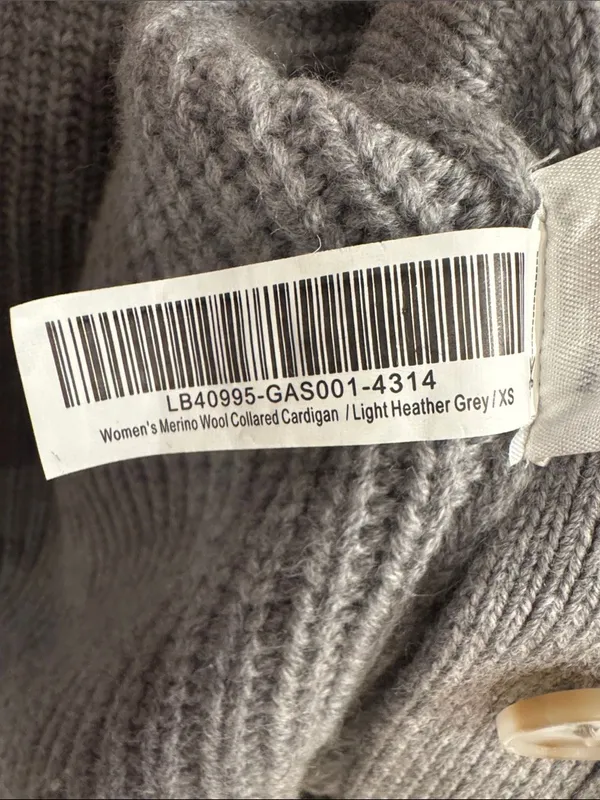 Quince Australian Merino Wool Collared Cable Cardigan Heather Grey XS - Image 7