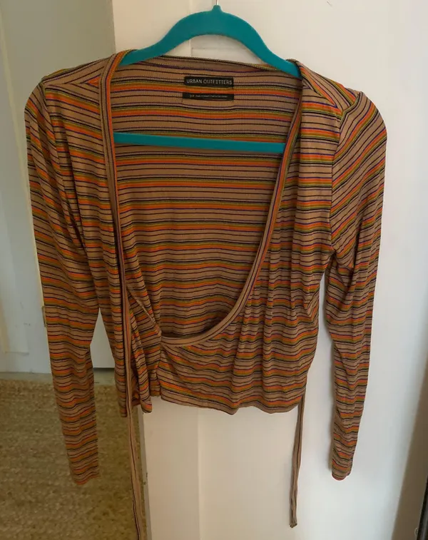 Urban Outfitters Long Sleeve Striped Wrap Top - Image 2