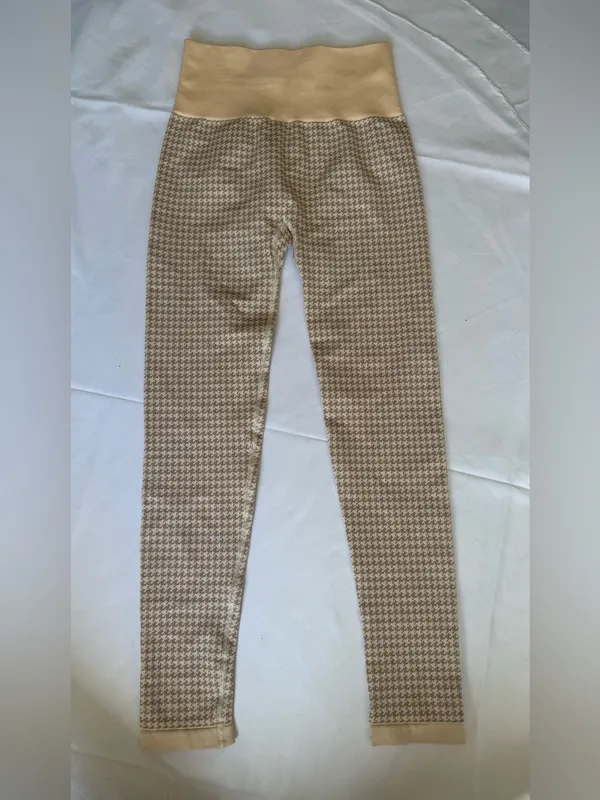 Varley Pink and Purple Hobart Houndstooth Ribbed Seamless Leggings Size L/XL - Image 6