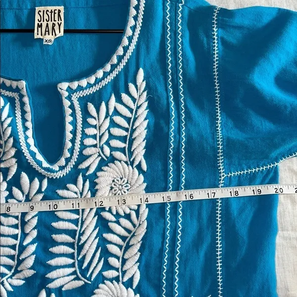 Sister Mary Embroidered Blouse Women's Sz XS‎ Anthropologie - Image 8
