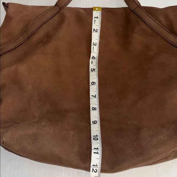 Mandarina Duck Brown Suede Shoulder Bag Zip Closure Preloved Very Clean Inside - Image 10